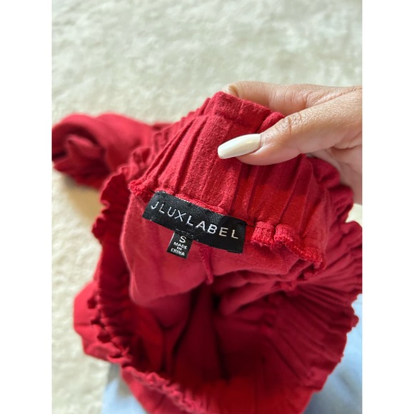 NWOT JLUXLABEL Womens Red More Love Linen Size‎ Small - Picture 5 of 5